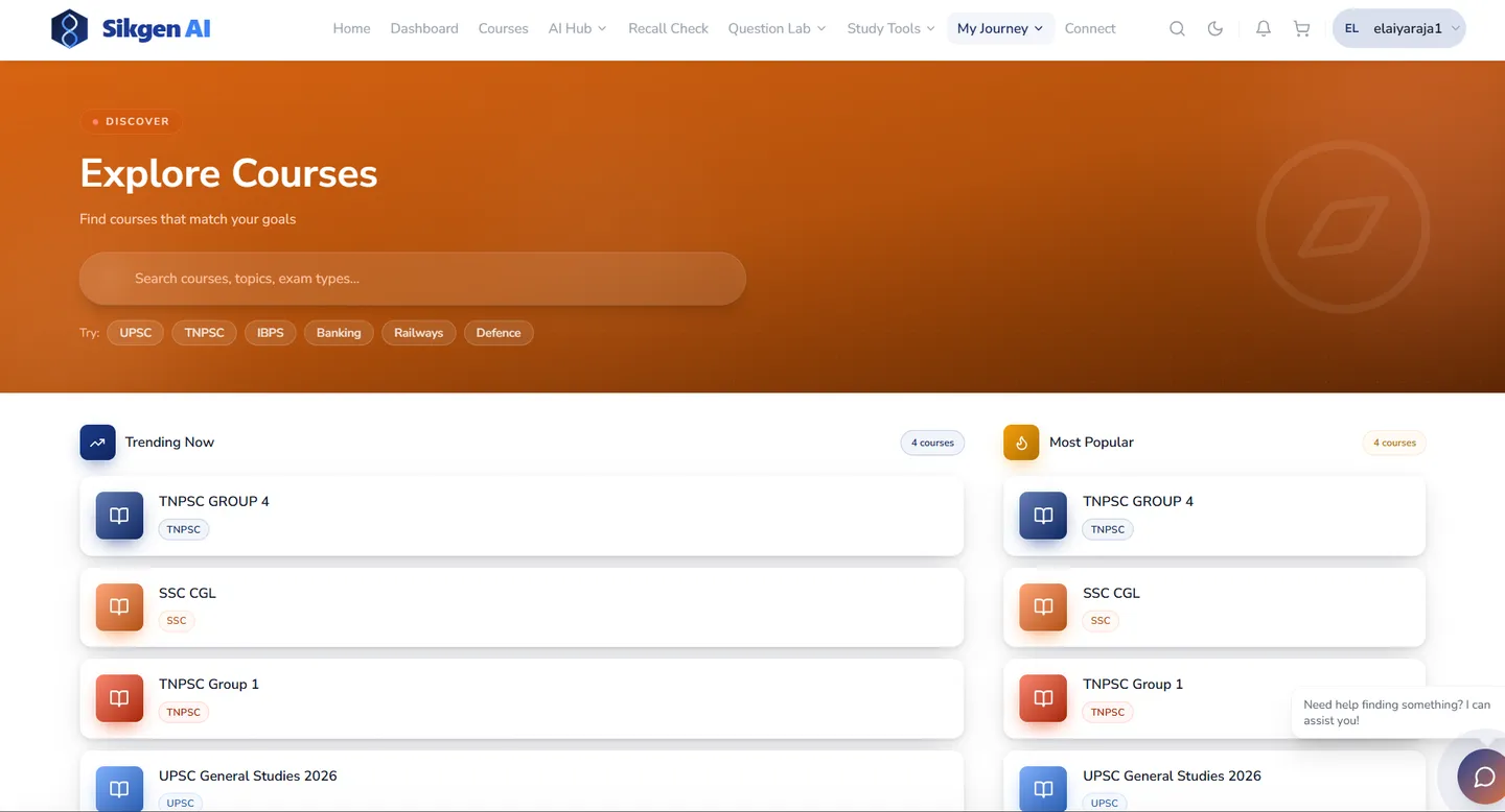 Course Store & Online Payments — Sikgen AI platform screenshot